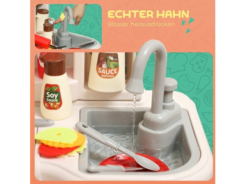  Cuisine-jouet enfant 44,5x24x79 cm 92 pièces à effets lumineux et sonores vert  - Conforama E