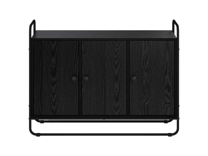 Buffet salon, buffet de rangement chêne noir 102x35x75 cm bois d'ingénierie shl12122 - Conforama D