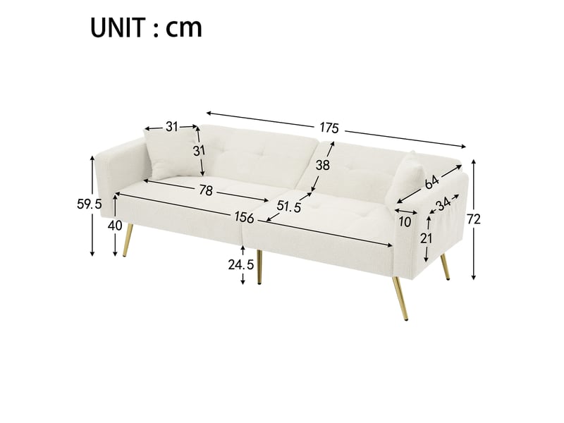 Canapé convertible, canapé-lit, format adapté au salon, mobilier pour espace de vie, pour salon et séjour - Conforama W