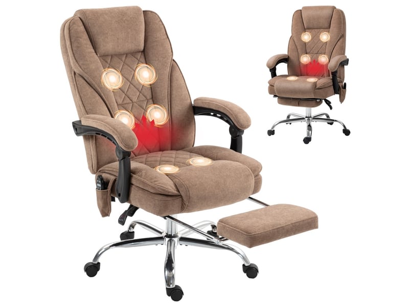  Delay fauteuil de bureau massant ergonomique marron  - Conforama A