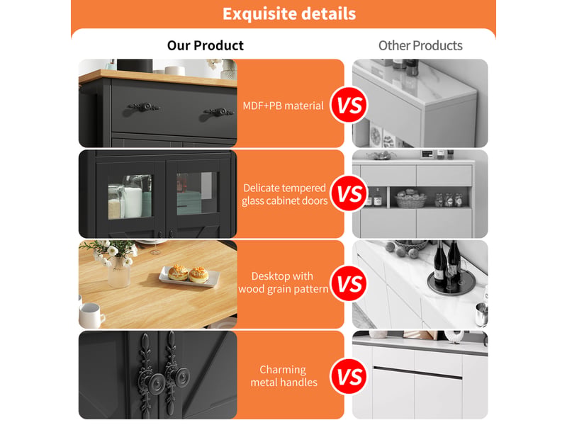  Îlot de cuisine mobile,140x73x93,5 cm,avec roulettes freinées,mdf,noir  - Conforama E