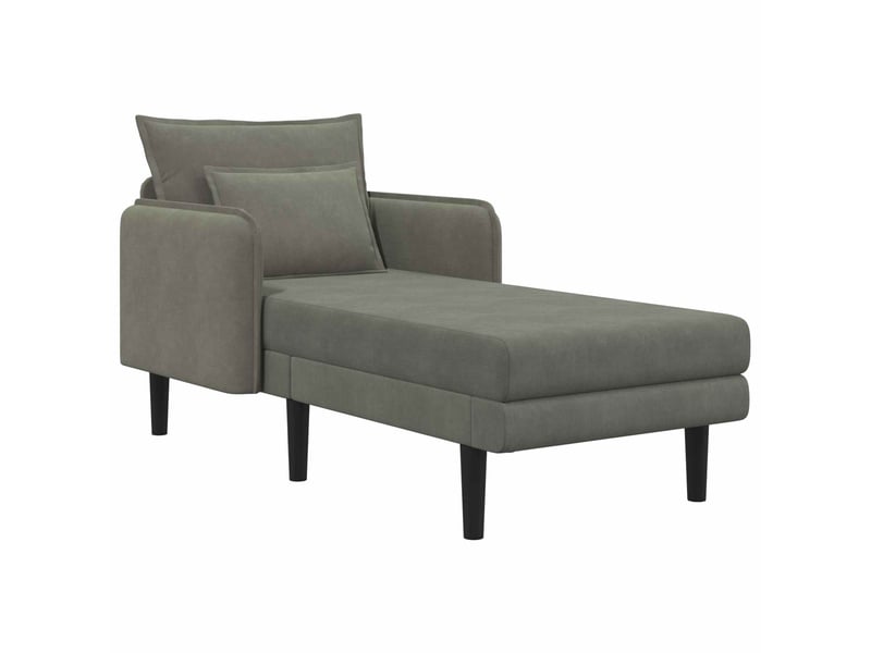  Vidaxl grande méridienne gris clair tissu en velours côtelé  - Conforama D