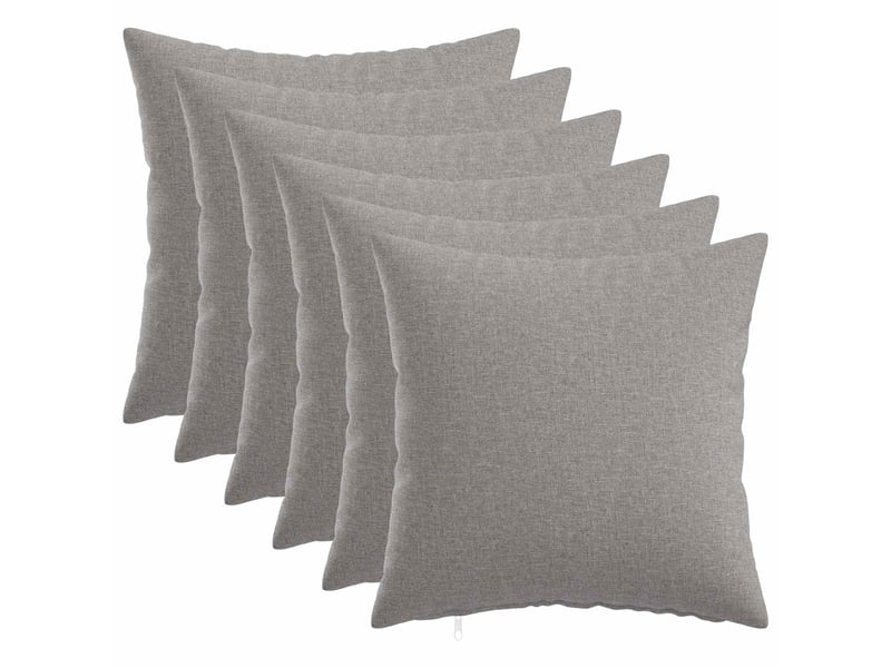  Lot de 6 coussins avec oreiller, coussins décoratifs heerlen gris nuage tissu cf50706  - Conforama B