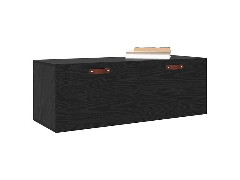  Armoire murale salon 100x36,5x35cm bois d'ingénierie chêne noir shl3355  - Conforama C