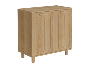 Panier à linge basculant 66x35x67 cm avec 2 paniers amovibles, rangement salle de bain, mdf décor chêne