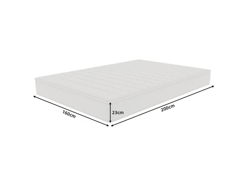  Matelas 160 × 200 cm 2 places à ressorts ensachés, mousse respirante, soutien équilibré, housse technique blanche  - Conforama D