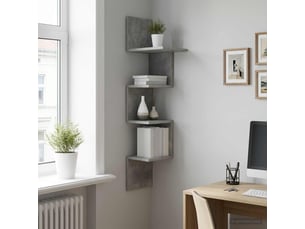Étagère flottante, étagère suspendue montage mural gris béton 32 x 21 x107 cm cf42534
