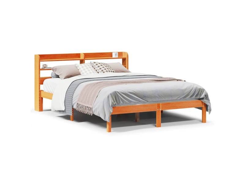  Lit double- lit adulte -  cadre de lit et tête de lit sans matelas  marron 135x190 cm  - Conforama A