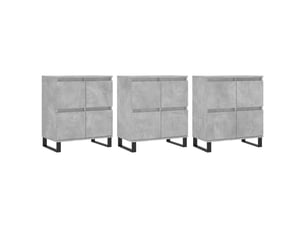 Buffets 3 pcs - bahut - meuble de rangement gris béton bois d'ingénierie