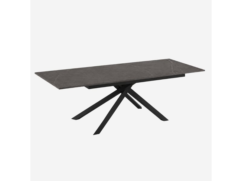  Table extensible en mélaminé avec structure noire 140190x90 pluto - anthracite  - Conforama A