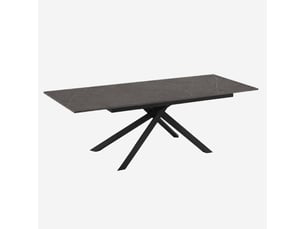 Table extensible en mélaminé avec structure noire 140190x90 pluto - anthracite