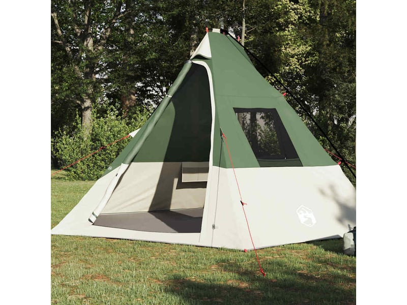 Tente tipi, tente de camping 6 personne imperméable vert taffetas - Conforama C