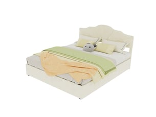 Lit coffre moderne minimaliste avec tête de lit rembourrée beige 160x200cm sommier coffre haut avec vérin hydraulique sans matelas
