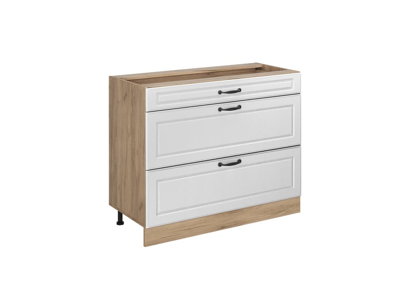 Vicco meuble cuisine, blanc campagnechêne doré, 100cm sans plan de travail  - Conforama A