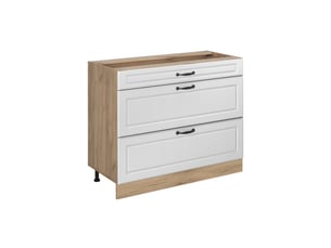 Vicco meuble cuisine, blanc campagnechêne doré, 100cm sans plan de travail