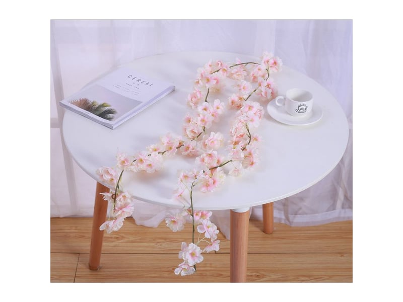 Aiducho 2 pack fleurs artificielles en soie fleur de cerisier guirlande vigne suspendue pour mariage décoration de jardin maison (rose)  - Conforama B