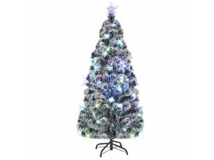 Sapin de noël - arbre de noël pré-éclairé avec support et led 210 cm fibre optique