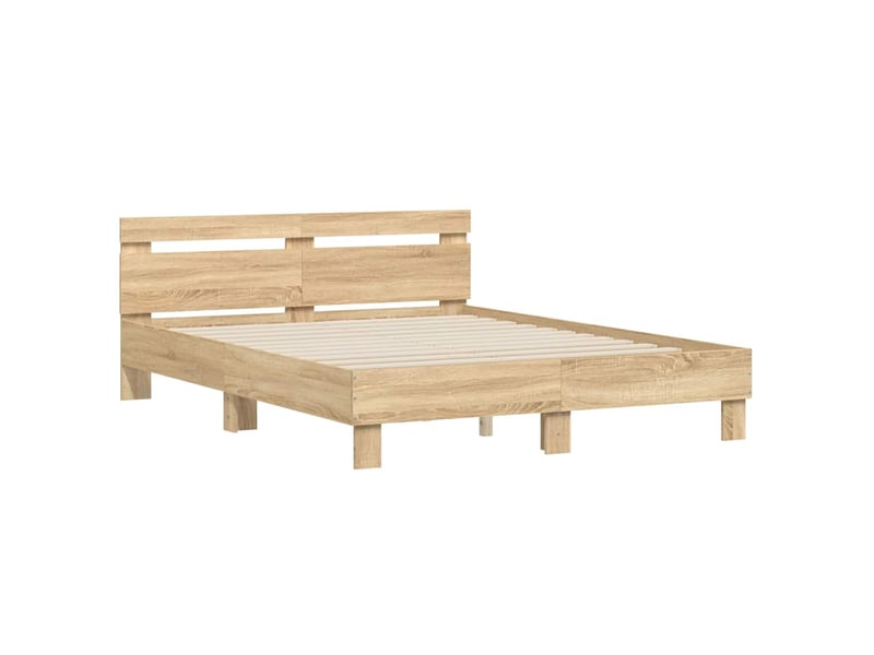  Lit double- lit adulte -  cadre de lit sans matelas chêne sonoma 150x200 cm  - Conforama B