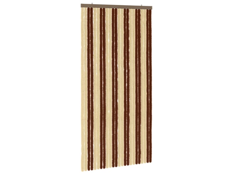 Rideau anti-insectes, moustiquaire en chenille marron et beige 100 x 200 cm cf43466  - Conforama A