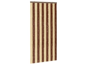 Rideau anti-insectes, moustiquaire en chenille marron et beige 100 x 200 cm cf43466