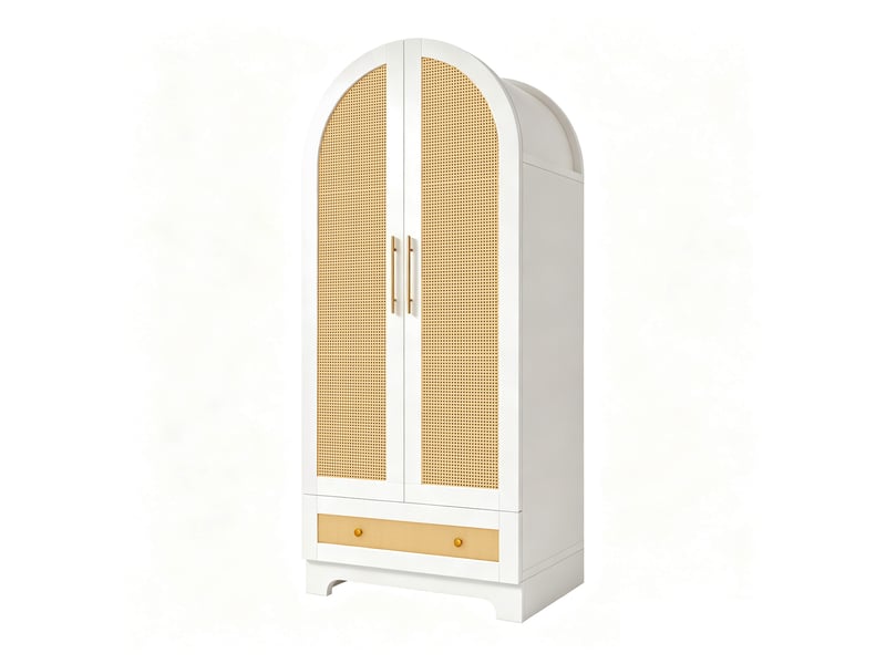  Armoire 70x55x170 cm à deux portes avec tiroirs bois blanche  - Conforama A