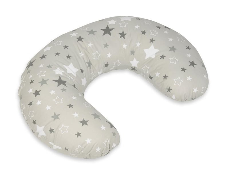  Coussin appui-tête etoiles girses et blanches sur fond gris 4200651 - Conforama A
