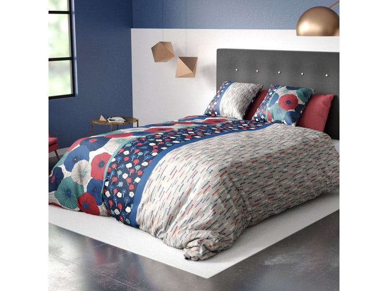  Parure housse de couette 260x240cm + 2 taie motif floral et graphique 100% coton - gedali GEDALI - Conforama B