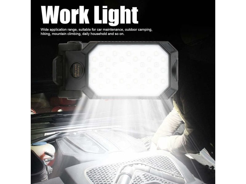  Lampe d'atelier à led cob, lampe de poche rechargeable, lampe de maintenance à 39 led avec base magnétique  - Conforama D