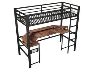 Lit mezzanine 90x200 cm <strong>MODENUIT </strong> <strong></strong> coloris noir
