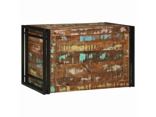 Boîte de rangement, coffre de rangement marron et noir 80x50x50 cm bois recyclé