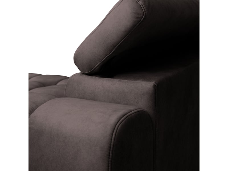  Canapé d'angle aldo avec fonction couchage, côté droit, tissu salvador, marron foncé (04)  - Conforama C