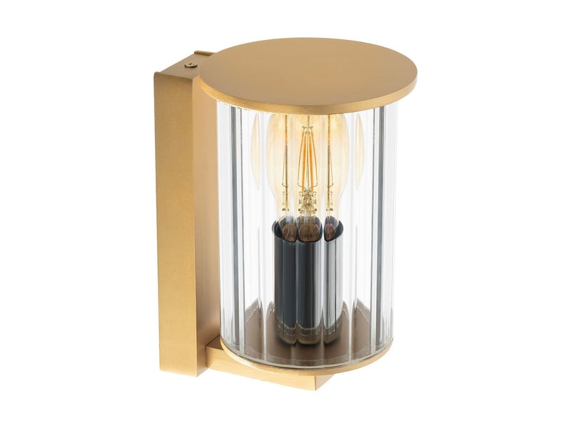  Argon norfolk applique murale extérieure norfolk dorée, abat-jour en verre transparent e27, ip44  - Conforama D