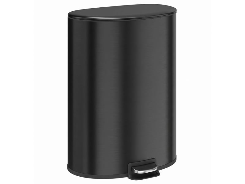  Poubelle de cuisine à pédale de 40 l avec couvercle à fermeture douce et maintien en position ouverte, noir  - Conforama A