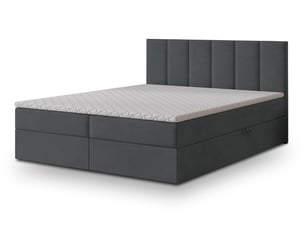 Lit avec rangement 180x200 cm <strong>MASSENO</strong> <strong></strong> coloris gris