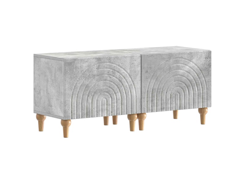  Ensemble de 3 meubles tv led gris béton bois d'ingénierie shl72342  - Conforama D