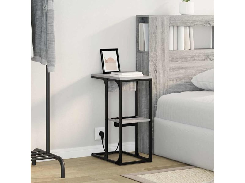 Table de chevet - cabinet de chevet - table de nuit gris sonoma 41,5 x 26 x 60,5 cm - Conforama C