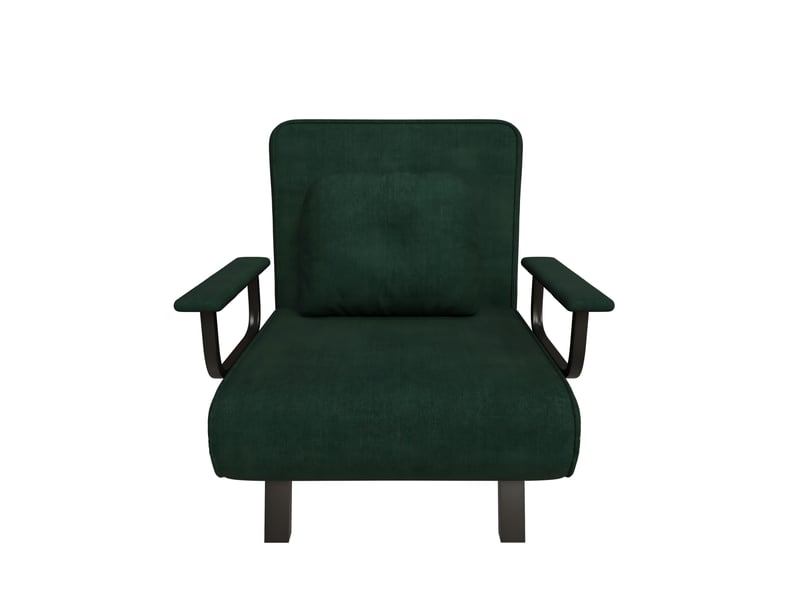  Fauteuil de relaxation convertible 60 x 60 x 80 cm – dossier réglable 5 positions lit 180° – chenille – vert foncé  - Conforama A