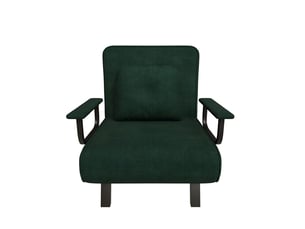 Fauteuil de relaxation convertible 60 x 60 x 80 cm – dossier réglable 5 positions lit 180° – chenille – vert foncé