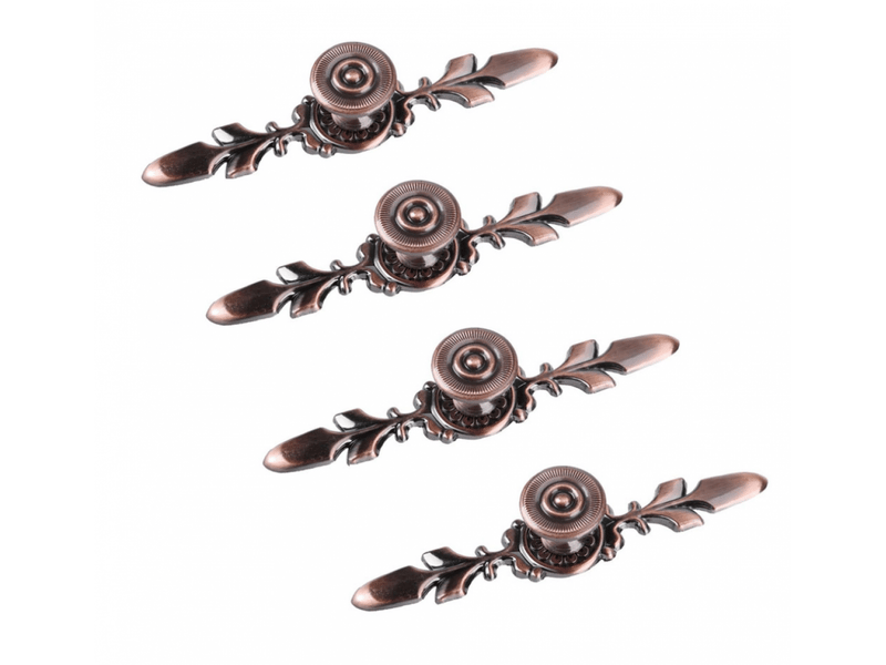  4 poignées de tiroir en alliage de zinc de style vintage pour meubles, armoires, tiroirs, avec vis (bronze rouge)  - Conforama A