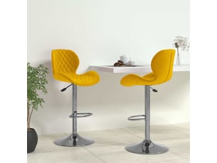 Lot de 2 tabouret de bar, chaise de bar jaune moutarde velours shl31287