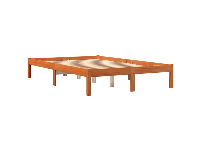  Lit double- lit adulte -  cadre de lit sans matelas  marron 140x200cm bois pin massif  - Conforama B