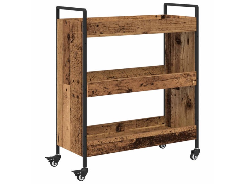 Desserte de cuisine, chariot de rangement bois ancien 70x30x82 cm - Conforama A