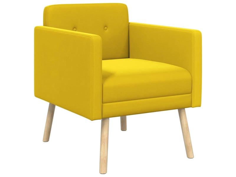  Vidaxl fauteuil d'appoint jaune velours  - Conforama D