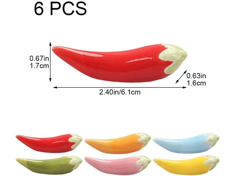  Repose-baguettes en céramique en forme de chili, porte-cuillère, support à couverts de dessin animé, porte-baguettes de table, accessoires  - Conforama C