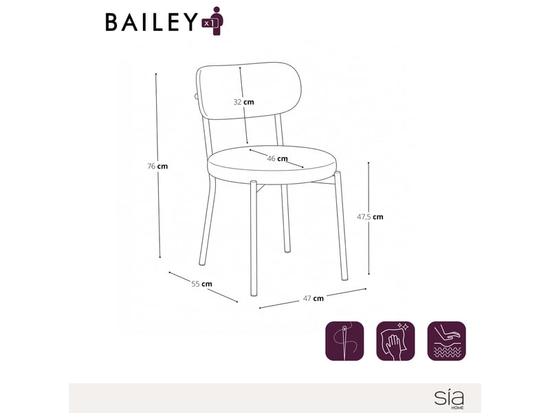  Lot de 2 chaises en tissu tramé toucher doux terracotta bailey SC66VTTC - Conforama E