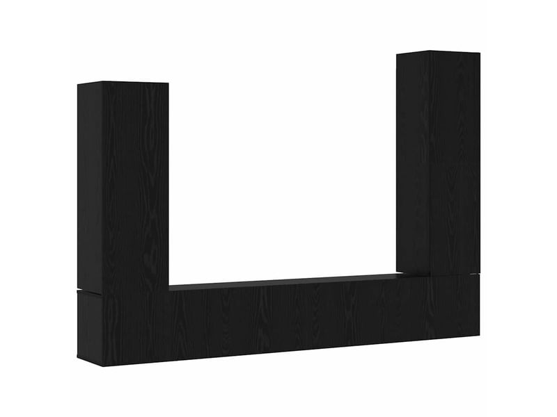  Ensemble meuble tv - banc tv - meuble de rangement 4 pcs chêne noir bois d'ingénierie  - Conforama A
