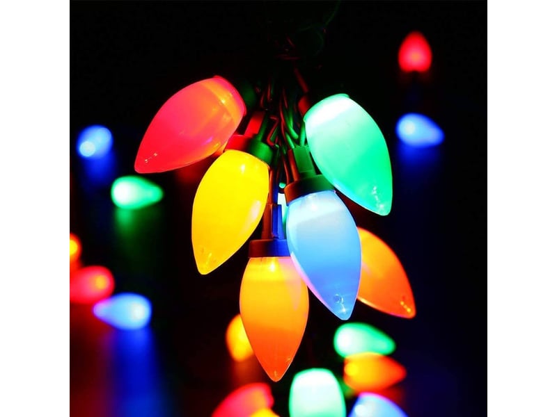  Guirlande lumineuse de noël led 10 m 40 led, 8 modes avec télécommande, fonctionnement à piles  - Conforama D