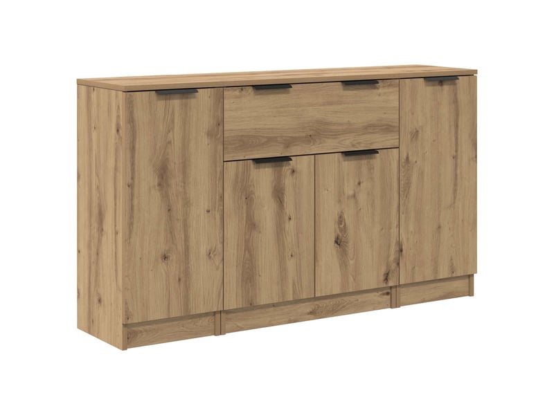 Buffet - bahut - meuble de rangement 3 pc chêne artisanal 120 x 30 x 70 cm bois d'ingénierie - Conforama E