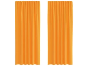 Lot de 2 rideaux en voile, voilages à œillets orange cf44281