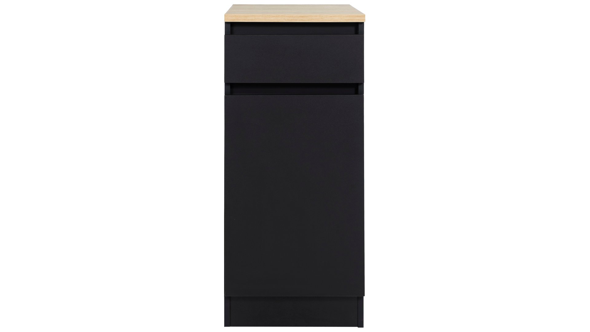 Meuble bas de cuisine 40 cm 1 porte 1 tiroir BLACK-LINE coloris noir noir 90.1 Conforama